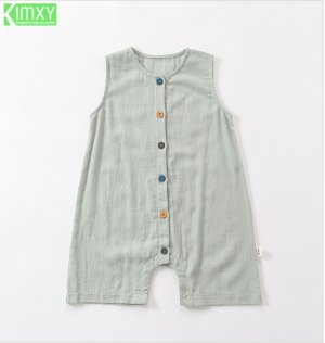 Muslin cotton Baby Romper Clothes Sleeveless Solid Baby Jumpsuit